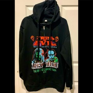 Marilyn Manson & Rob Zombie Tour hooded sweat jacket size large.